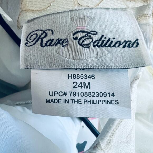 Rare Editions Gold Ruffle Sparkle Bow Special Occasion Dress Girls Size 24 M - Picture 8 of 10